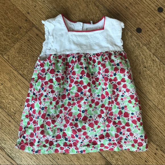 12-18 Mo Eyelet & Flwr Print Dress w Cotton Lining - Picture 1 of 4